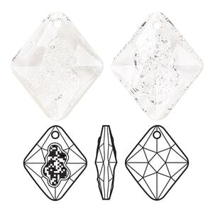 Drop 1pk crystal, Crystal Passions&reg; 26mm pendant growing crystal rhombus 6926