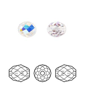 Bead 2pk crystal AB, Crystal Passions&reg; 9.5x8mm olive briolette 5044