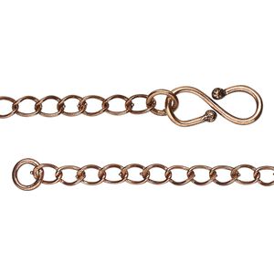 Chain 1pkg1 copper-plated curb, 3.5mm / s-hook clasp, antique brass 36 inch