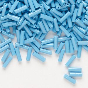 Bead, Preciosa Ornela Czech glass, bugle bead, pkg/500g, #3, opaque turquoise, (63050).