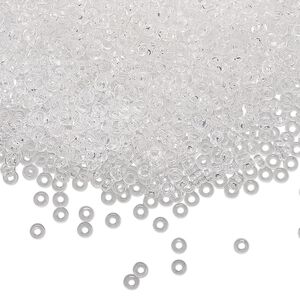 Seed bead, Miyuki, glass, pkg/50g, 2.2x1mm spacer rondelle, transparent clear, (SPR2.2-131).