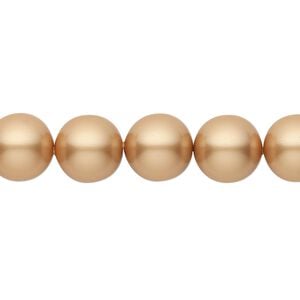 Pearl 100pk vintage gold, Swarovski&reg; 10mm round 5810