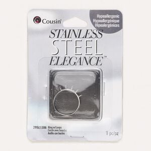 Ring, stainless steel, 6.5mm with (10) 3mm loops, 2 rows. Sold individually.