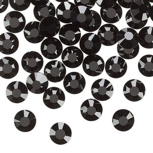 Flat back, Dance With Me&trade; crystal rhinestone, jet, foil back, 6.32-6.5mm rose, SS30. Sold per pkg of 48.