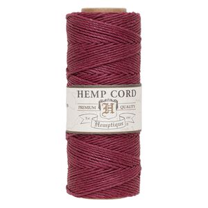 Cord, Hemptique&reg;, polished hemp, burgundy, 1mm diameter, 20-pound test. Sold per 205-foot spool.