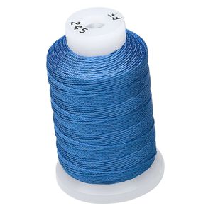 Thread, Purely Silk&trade;, royal blue, size FF. Sold per 115-yard spool.