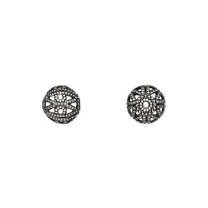 Bead, antique silver-plated brass, 8mm filigree round. Sold per pkg of 10.