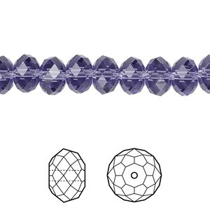 Bead 144pk tanzanite, Crystal Passions&reg; 8x6mm rondelle 5040