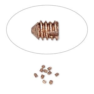 Screw, Screw-Tite Crimps&trade;, copper-plated copper, 2x1mm rectangle. Sold per pkg of 10.