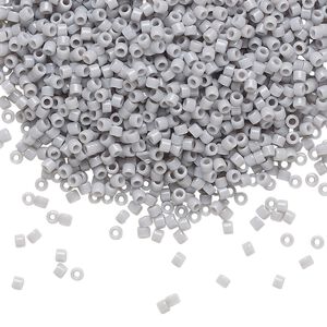 Seed bead, Delica&reg;, glass, pkg/7.5g, #11 round, opaque ghost grey (DB-1139).
