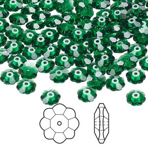 Margarita flower 144pk majestic green, Crystal Passions&reg; 6mm 3700