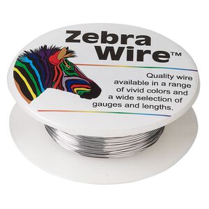 Wire, Zebra Wire&trade;, color-coated copper, titanium, round, 24 gauge. Sold per 20-yard spool.