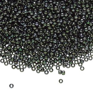 Seed bead, TOHO BEADS&reg;, glass, pkg/50g, #11 round, opaque metallic moss (TR-11-89).
