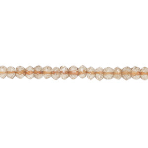 Citrine 1pkg1, hand-cut faceted rondelle bead, 13 inch light 4x2mm-4x3mm