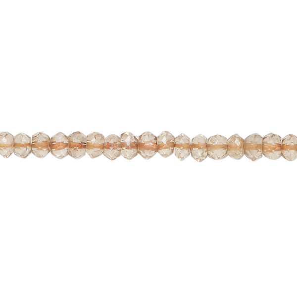 Citrine 1pkg1, hand-cut faceted rondelle bead, 13 inch light 4x2mm-4x3mm image number 0