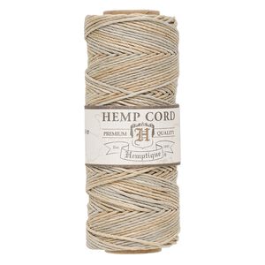 Cord, Hemptique&reg;, polished hemp, variegated sandalwood, 1mm diameter, 20-pound test. Sold per 205-foot spool.