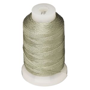 Thread, Purely Silk&trade;, dark green, size FF. Sold per 115-yard spool.