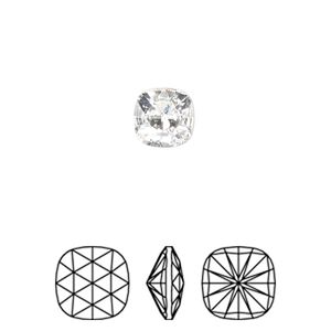 Fancy stone 2pk crystal foil back, Crystal Passions&reg; 8mm rose cut cushion 4471