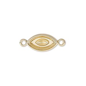 Link, Almost Instant Jewelry&reg;, gold-plated "pewter" (zinc-based alloy), 17x9mm marquise with 15x7mm navette setting. Sold per pkg of 2.