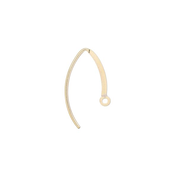 Ear wire 1pkg2 14Kt gold-filled, 16mm flat marquise / round wire / closed loop, 20 gauge 1 pair image number 0