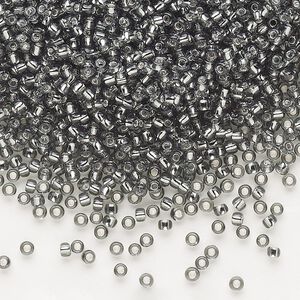 Seed bead, Dyna-Mites&trade;, glass, pkg/1/2kg, #11 round, transparent silver-lined gunmetal, (56:RR 11/0 RR).