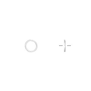 Jump ring 1pkg50 sterling silver, 6mm round / square wire, 22 gauge / 4.5mm inside diameter