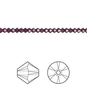 Bead 48pk amethyst, Crystal Passions&reg; 2.5mm bicone 5328