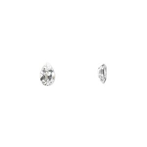 White topaz 1pkg2, hand-cut faceted pear gem natural 6x4mm