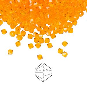 Bead 144pk sun, Preciosa Czech crystal 3mm bicone