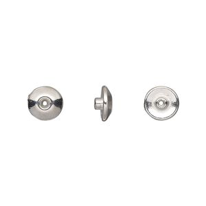 Bead aligner, TierraCast&reg; BeadAligners&trade;, white bronze-plated pewter (tin-based alloy), 7.5x3.5mm rondelle with 3mm peg. Sold per pkg of 10.