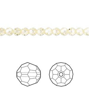 Bead 12pk jonquil, Crystal Passions&reg; 4mm round 5000
