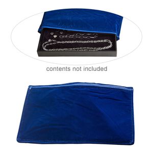 Anti-tarnish pouch, Zerust&reg;, satin / steel / plastic, dark blue and blue, 17-1/4 X 11-inch rectangle with zipper. Sold individually.