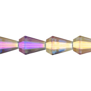 Bead, glass, crystal vitrail, 13x9mm faceted teardrop. Sold per 15-1/2 to 16-inch strand.