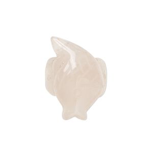Rose quartz 1pkg1, carved fish ring natural 26x17mm-28x18mm