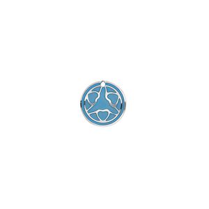 Drop, stainless steel, blue patina, 10mm single-sided domed round with heart design. Sold per pkg of 8.