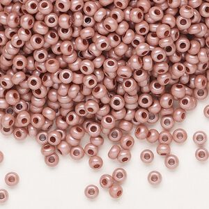 Seed bead, Preciosa Ornela Czech glass, pkg/500g, #8 rocaille, opaque matte pink, (07603).