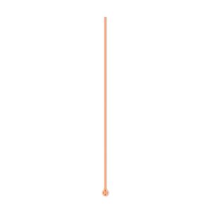 Head pin 1pkg10 copper-plated, 1.5 inch / 1.5mm ball tip, 24 gauge brass