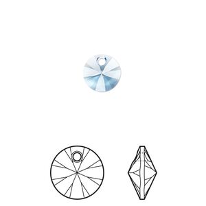 Drop 12pk cool blue, Crystal Passions&reg; Regenerated 8mm pendant mini disk 6428