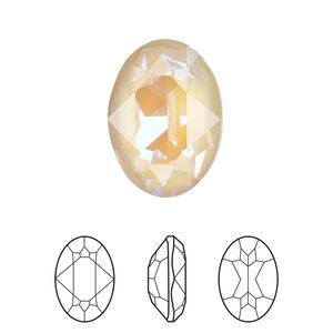 Fancy stone 6pk crystal ivory cream DeLite, Crystal Passions&reg; 18mm oval 4120