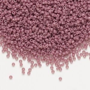 Seed bead, Miyuki, glass, pkg/35g, #15 rocaille, Duracoat&reg; opaque outside dyed hydrangea, (RR-4487).