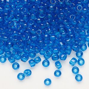 Seed bead, Dyna-Mites&trade;, glass, transparent turquoise blue, #6 round. Sold per 1/2 kilogram pkg.