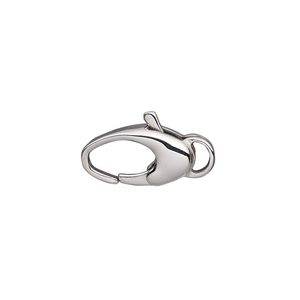Clasp lobster claw 1pkg1 stainless steel, 17x8.5mm ellipse 1-strand