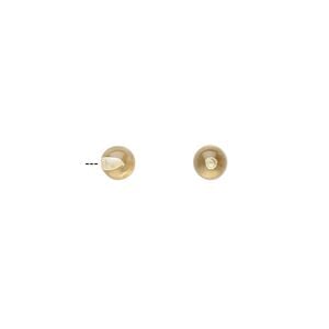 Citrine 1pkg2, half-drilled round bead 4mm