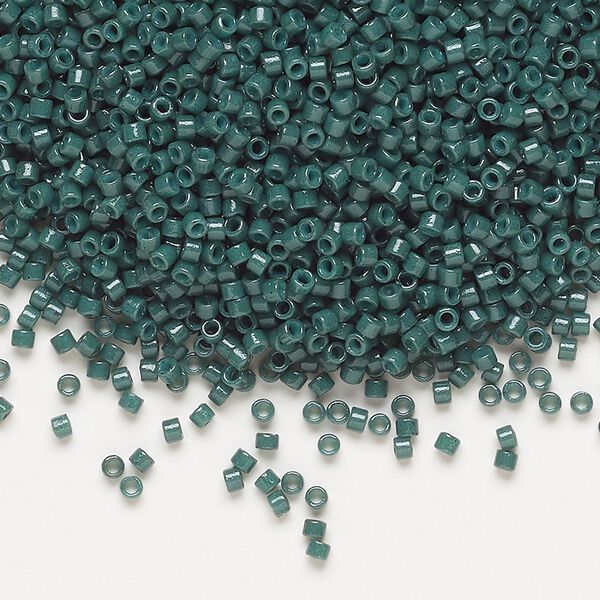 Seed bead, Delica&reg;, glass, pkg/250g, #11 round, Duracoat&reg; opaque outside dyed evergreen (DB-2358). image number 0