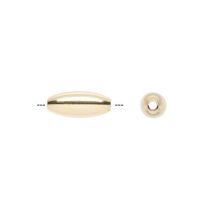 Bead 1pkg2 14Kt gold-filled, 13x5.5mm oval