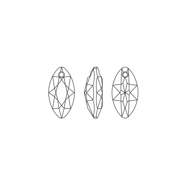 Drop 1pkg1 crystal silver night, Crystal Passions&reg; 11.5mm pendant marquise cut 6437 image number 1