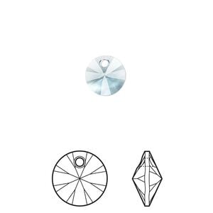 Drop 144pk aquamarine, Swarovski&reg; 8mm pendant mini disk 6428