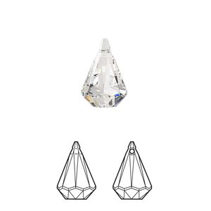 Drop 72pk crystal, Swarovski&reg; 14x9mm pendant prismatic 6022