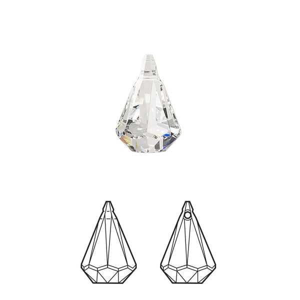 Drop 72pk crystal, Swarovski&reg; 14x9mm pendant prismatic 6022 image number 0
