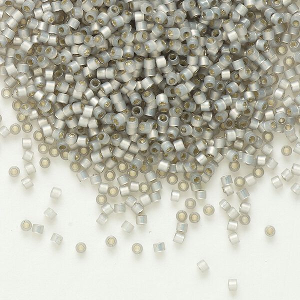 Seed bead, Delica&reg; 1pkg250g glass, #11 round, translucent silver-lined smoke grey / outside dyed (DB-0630) image number 0